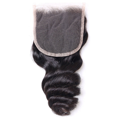 4*4inch Swiss Lace Closure Loose Wave 100% Human Hair