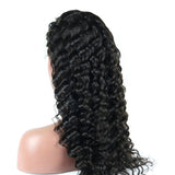 Lace Front wig Deep Wave Texture 100% Human Hair Half Lace Wig