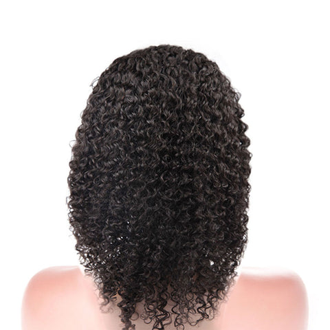 Lace Front wig Jerry Curly Texture 100% Human Hair Half Lace Wig